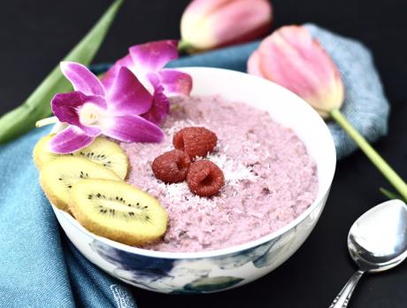 Paleo Raspberry Coconut Oatmeal (Grain Free, Gluten Free, AIP, GAPS, Whole 30, SCD, Low FODMAP, Vegan)