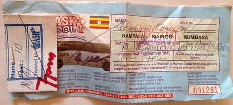 MASH bus ticket Kampala to Nairobi