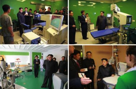 Kim Jong Un tours patient wards and rooms at the Ryugyo'ng Opthalmic Hospital (Photos: Rodong Sinmun/KCNA).