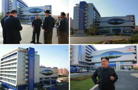 Kim Jong Un tours the construction of the Ryugyo'ng Opthalmic Hospital (Photos: KCNA/Rodong Sinmun).