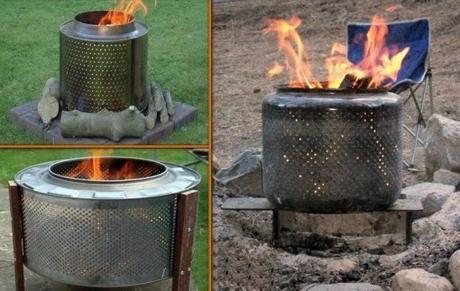 Recycled Washing Machine Drum Turned Into a Fire Pit