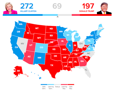 The Latest 2016 Electoral College Maps Favor Hillary Clinton
