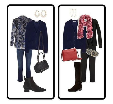 Paris travel wardrobe late autumn outfit mix