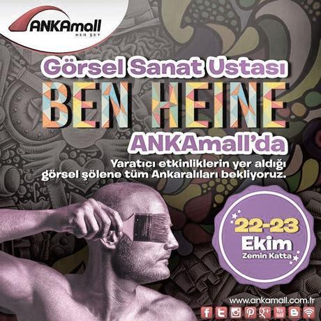 Working on a creative graphic and music project at one of the biggest shopping malls in Ankara, Turkey #benheineart #ankamall #fleshandacrylic