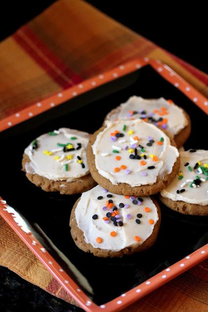 Vegan Frosted Pumpkin Sugar Cookies