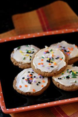 Vegan Frosted Pumpkin Sugar Cookies