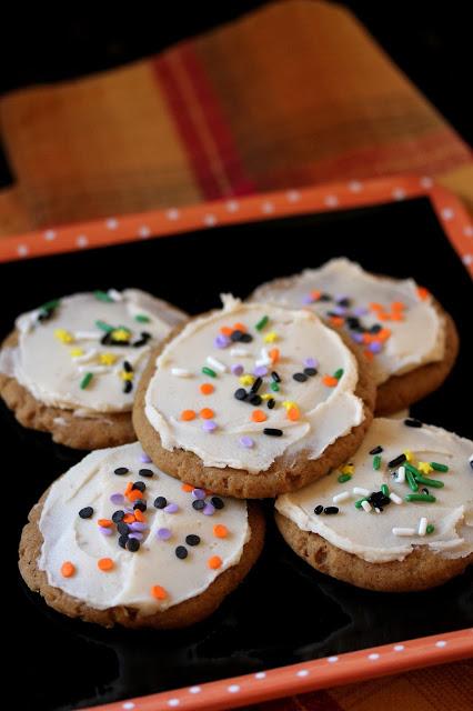 Vegan Frosted Pumpkin Sugar Cookies