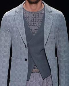 Subdued patterns can be mixed if they are highly elegant. By Giorgio Armani.