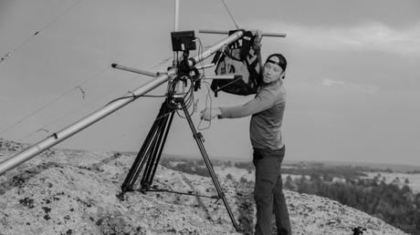 Pete Mortimer, co-founder of Sender Films, directing in Vedauwoo in 2012.