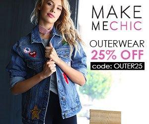 Outerwear Sale! Save 25% on Outerwear with couponcode Outer25 at MakeMeChic.com. Sale ends September 19th