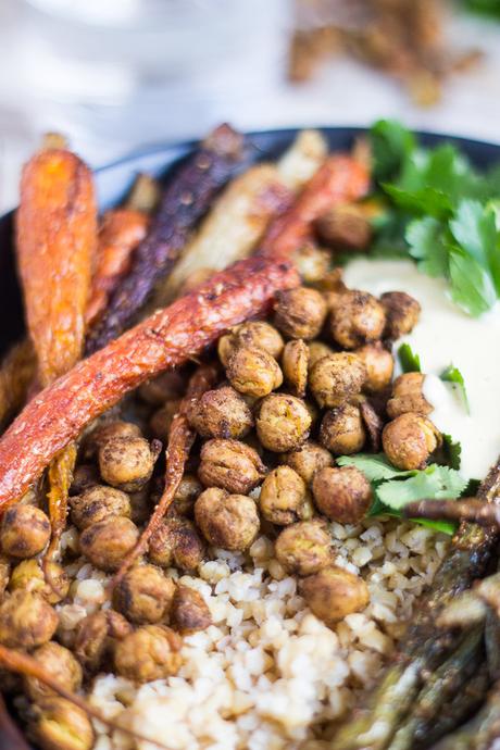 Moroccan Carrot Salad Bowl with Creamy Orange Dressing