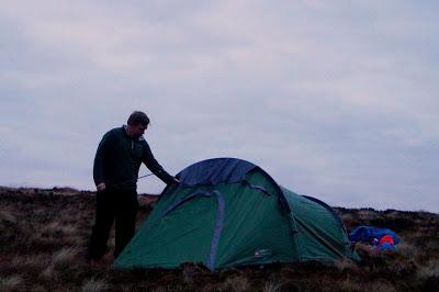 tent up on the lower slopes of Carn Mountain - growourown.blogspot.com