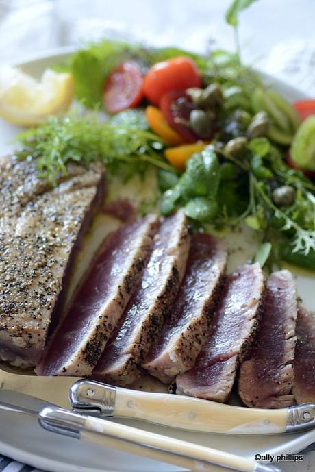 pan seared fresh tuna steak
