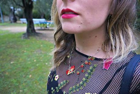 Cannes Chic // Embroidered Floral Dress, Khaki Sandals and Rosy Shades // Outfit