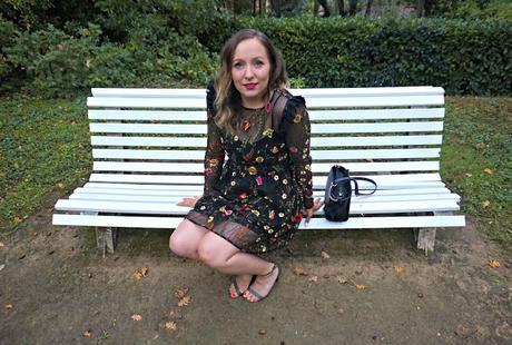 Cannes Chic // Embroidered Floral Dress, Khaki Sandals and Rosy Shades // Outfit