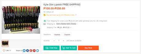 fake kylie slim lipstick