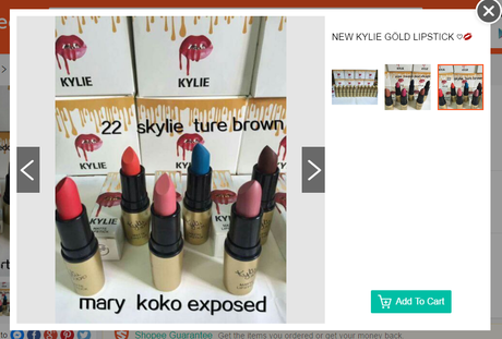 fake gold kylie lipstick
