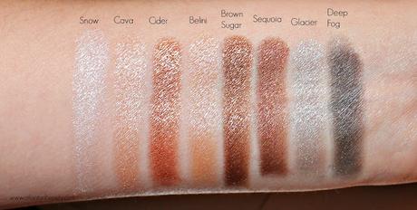 Swatches of the second row of shimmer shades from the Lorac Mega Pro 3 Palette