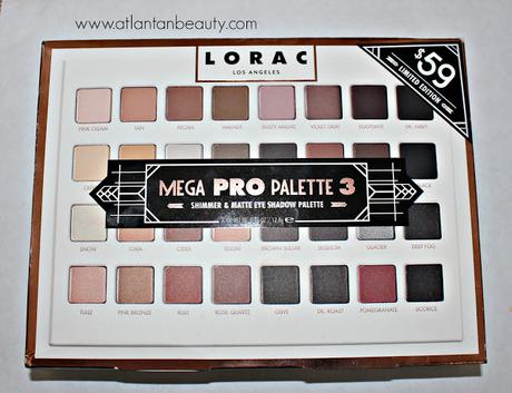 Outer packaging of the Lorac Mega Pro 3 Palette