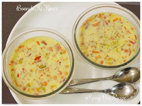 Boondi ki kheer is an another very innovative variation of a kheer. Boondi Kheer/ Payas is a one of the most delicious, easy to prepare Indian dessert.Boondi Ki Kheer is prepared especially during festivals from saffron flavored, thickened milk and sweet boondi.Desserts |Sweets | Mithai Recipes, Traditional Sweets, Indian Cuisine, veg recipes, step by step, boondi recipes, milk  recipes, 30 Minutes Recipes, Festivals N Occasions,kheer
