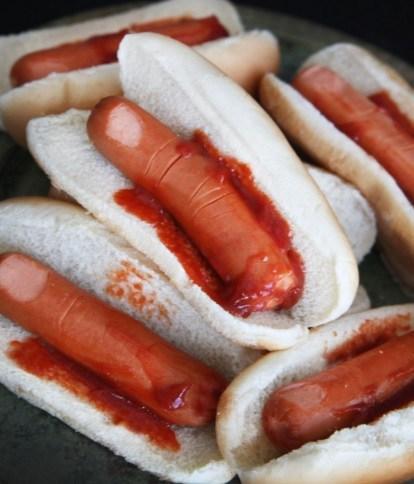 Halloween Severed Finger Hotdogs
