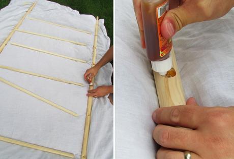 DIY Wood Dowel Blanket Ladder