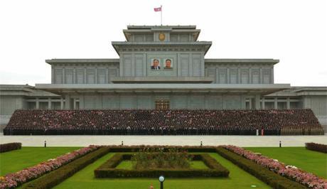 Kim Jong Un Attends GFTUK Photo-op Commemorative photograph of Kim Jong Un with participants in the 7th Congress of the General Federation of Trade Unions of Korea in front of Ku'msusan Palace of the Sun (Photo: Rodong Sinmun).