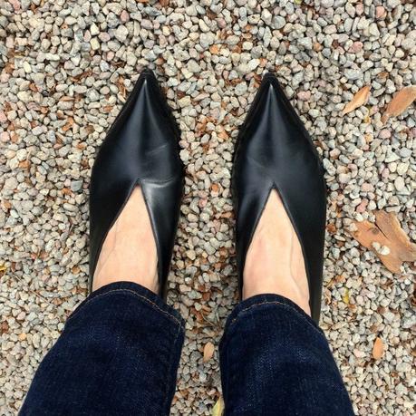 Celine black wedge pumps