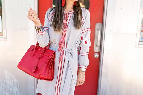 Red Embroidered Dress