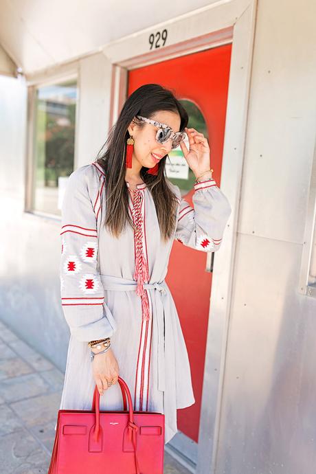 Red Embroidered Dress