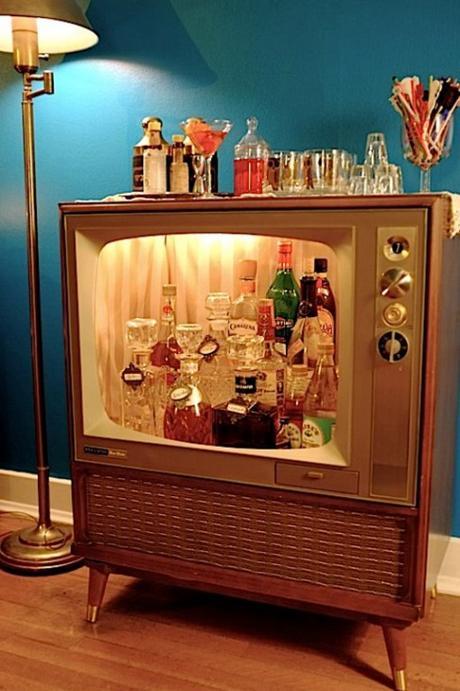 Old TV Turned Into a Drinks Cabinet