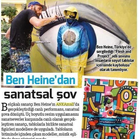 News report in Hurriyet Ankara Haberleri paper #news #newspaper #benheineart #hurriyet #FleshandAcrylic #art #ankamall