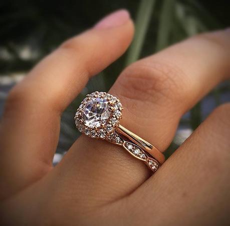 Soft Square Halo Engagement Ring
