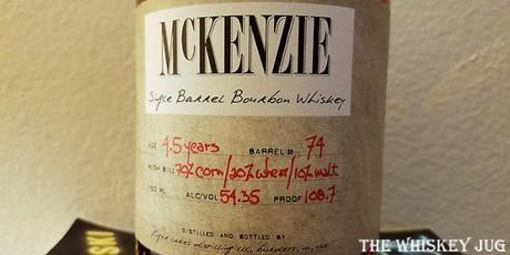 mckenzie bourbon single barrel label