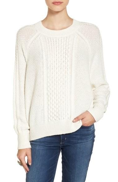 ivory cable knit fisherman sweater
