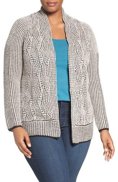 Cotton blend textured cardigan