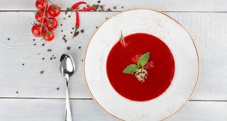 Gazpacho Soup with Pepper and Garlic