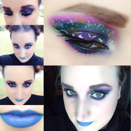 Galaxy Makeup Look. Fun Futuristic Makeup