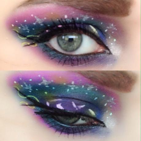 Colorful Galaxy Eye Makeup Look.