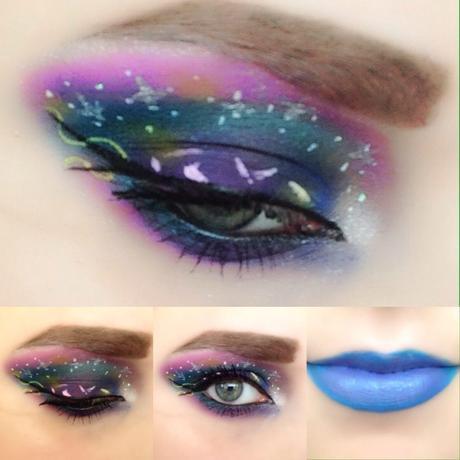 Collage of Galaxy and Futuristic Makeup