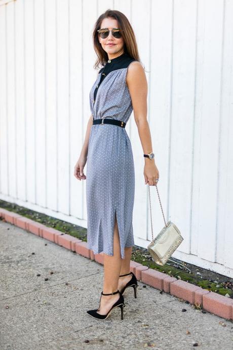 Chain Print Dress Amy Havins wears a Tory Burch chain link dress.