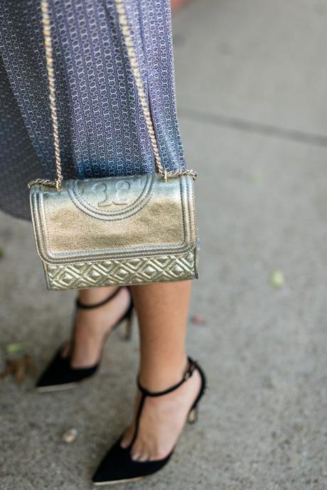 Chain Print Dress Amy Havins wears a Tory Burch chain link dress.