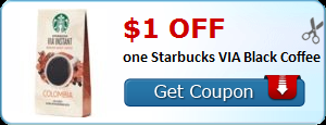 $1.00 off one Starbucks VIA Black Coffee