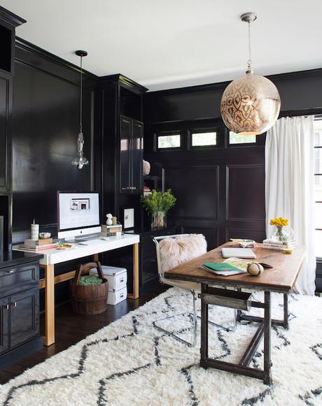 Inspiring home offices in darker hues