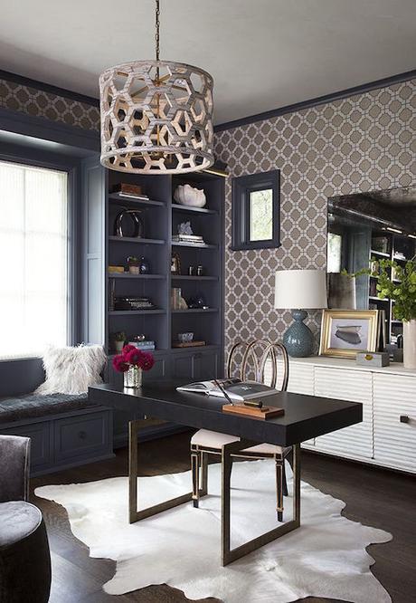 Inspiring home offices in darker hues