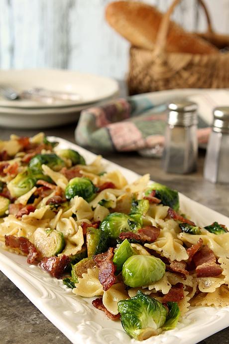 Bowtie Pasta with Bacon and Brussels Sprouts