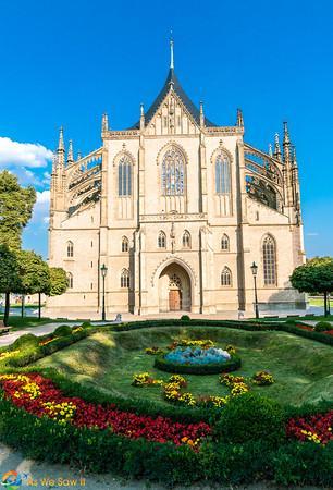 front view of St. Barbara Cathedral Kutna Hora