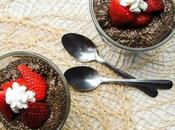Healthy Dark Chocolate Chia Pudding with Strawberries