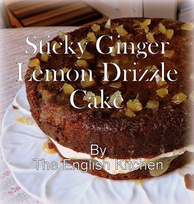 Sticky Ginger Lemon Drizzle Cake