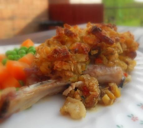 Baked Chops with a Bread Dressing